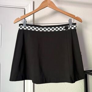 LBH black checker knit mini skirt